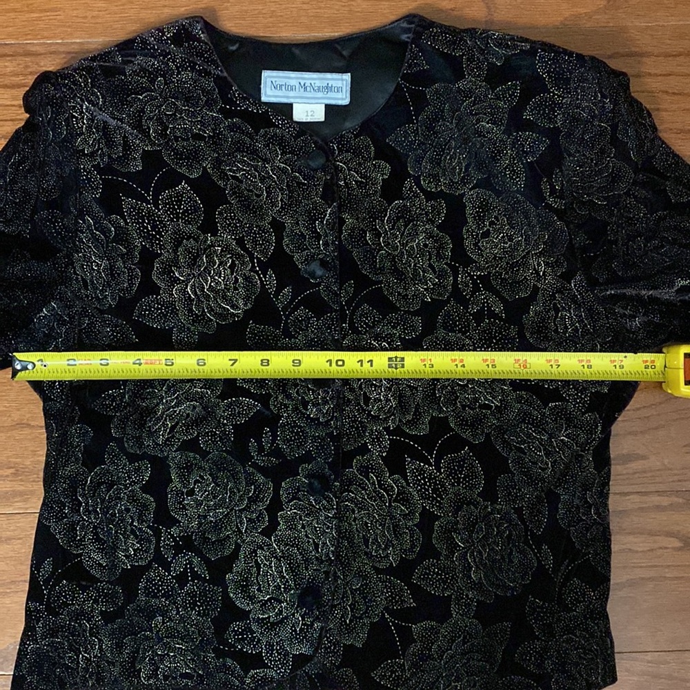 Vintage Norton McNaughton blk velvet jacket - Size 12 - Picture 8 of 10